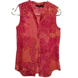 Apt. 9 pink and orange sleeveless blouse PXS NWT